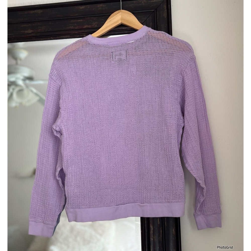 Stussy Cotton Mesh Crew Lilac Top - Picture 3 of 6
